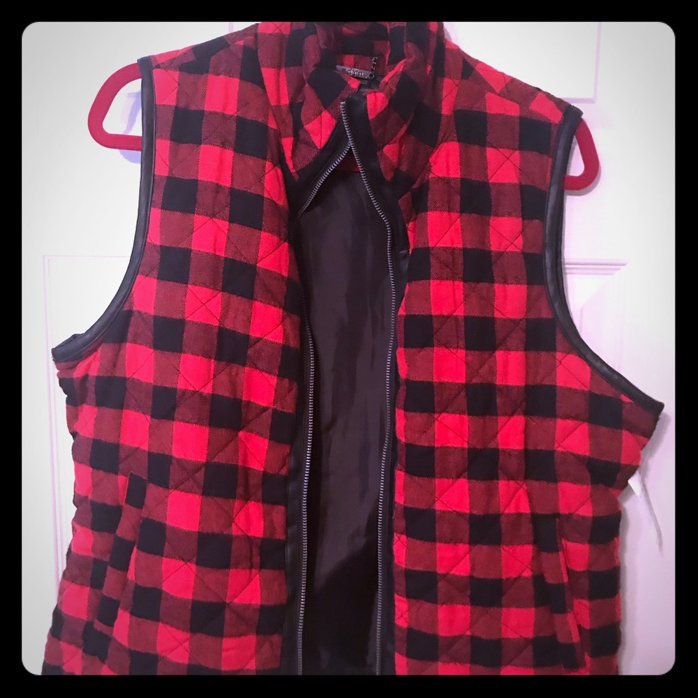 Buffalo plaid vest